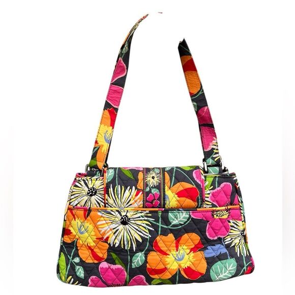 Vera Bradley Edie Satchel Bag Floral Multicolor Jazzy Blooms Print - Picture 3 of 9
